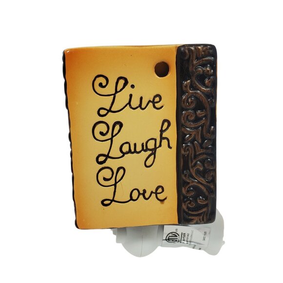 Scentsy Other - Scentsy Plug-In Wax Warmer Live Laugh Love Ceramic Beige Bronze Brown Tan